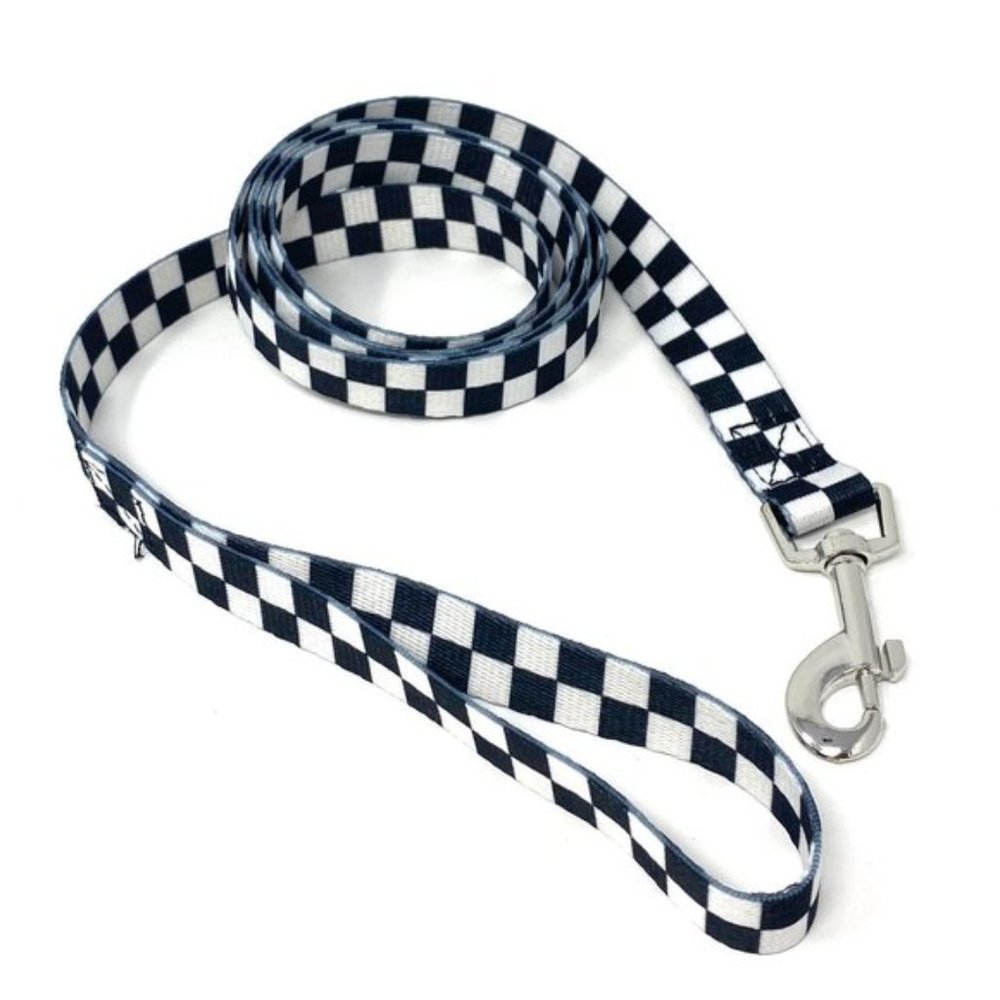 VANS VN0A4OFCNOA Stylish Dog Leash Nylon Checkerboard Black White 6 Foot Length
